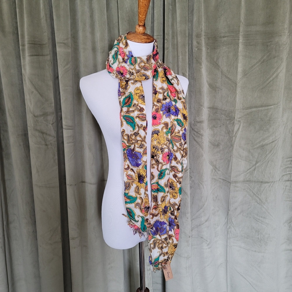 Vintage Mob Wife Operacore Western Indie Preppy Paisley Print Silk Scarf
